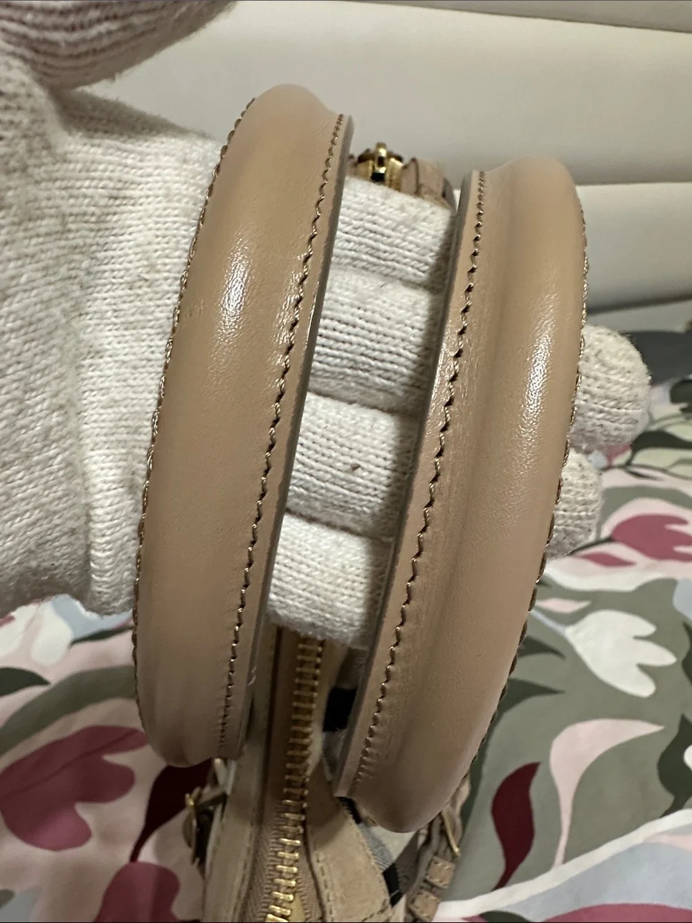 Burberry Beige/Tan Check Handbag with Gold Hardware
